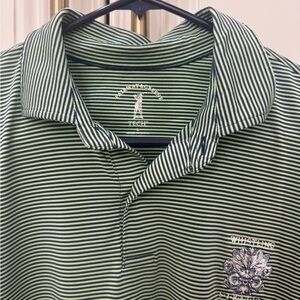 Whistling Straits Green Striped Men's Golf Shirt